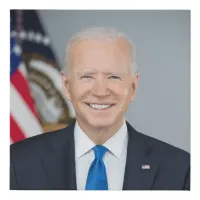 President Joe Biden Official 2021 Portrait 10 x 10 Faux Canvas Print