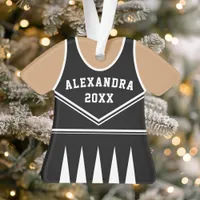 Cheerleader Outfit Varsity Team Uniform Black Ornament