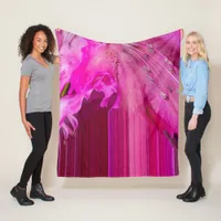 Fuchsia fantasy, abstract  fleece blanket