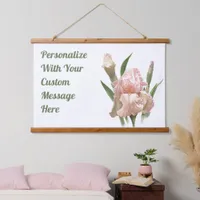 Pink Ruffled Iris Flower Art Personalized Hanging Tapestry