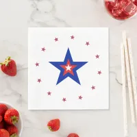 Red/Blue/White Star Ring + Blue/Red/White Star Napkins