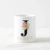 Watercolor Floral Monogram Coffee Mug