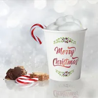 Merry Christmas Laurels Red ID293 Paper Cups