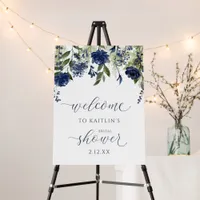 Bridal Shower Welcome Navy Blue Wildflowers Floral Foam Board