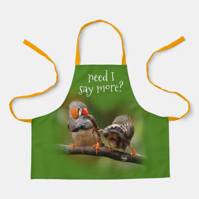 A Cheeky Pair of Zebra Finches Apron