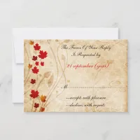 fall autumn brown wedding rsvp cards