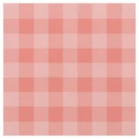 Chic Coral Gingham Plaid Pattern Fabric