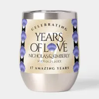 Elegant 17th Shells Wedding Anniversary Thermal Wine Tumbler