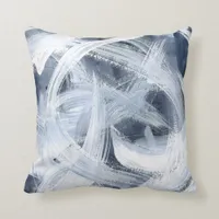 Modern Abstract Blue And White Painterly Throw Pillow