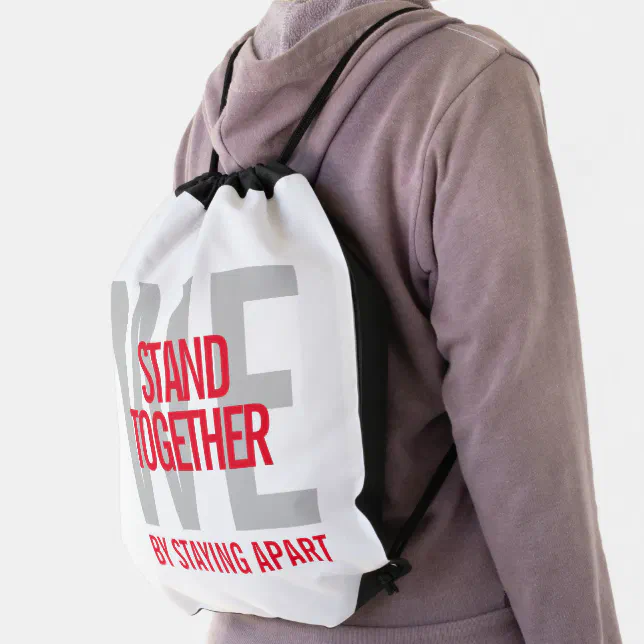 Ironic We Stand Together By Staying Apart Drawstring Bag