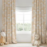 Peach Peony Floral Pattern  Blackout Curtains