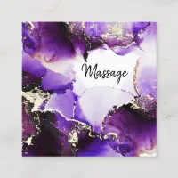 *~* Generic -  Hair Nails Lashes Purple Gold Reiki Square Business Card