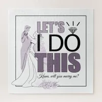 Let's I DO This Marriage Proposal Plum ID820 Jigsaw Puzzle