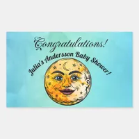 Over the Moon Baby Shower Celebration Rectangular Sticker