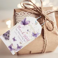 Butterfly Thank You Fluttering By Girly Purple Gift Tags