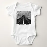 Washington Metro Station Looking at the Rails Baby Bodysuit