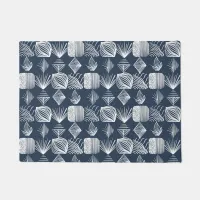 Bold Caribbean Tribal Mudcloth: Navy Blue& White,  Doormat