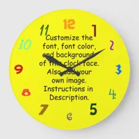 Customize Font, Font Color, Background, Image Large Clock