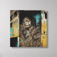 Urban Art on Abandoned Building Canvas Print