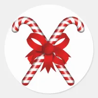 Candy Cane Classic Round Sticker