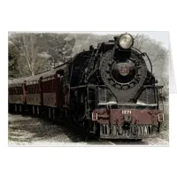 Antique Locomotive Train Blank Card