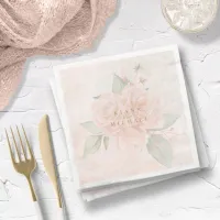 Soft Blush Roses V2 ID828 Paper Dinner Napkins