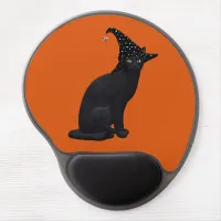 Cute Black Witch Cat Gel Mouse Pad