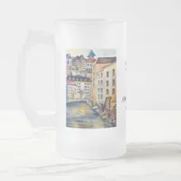 Stockholm Gamla Stan med Ordspråk Frosted Glass Beer Mug