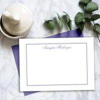 Elegant Lavender Purple and White Personalized Note Card