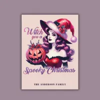 Witch You A Spooky Christmas Hallowmas Trend  Holiday Postcard