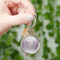 Wisteria Monogram 'W' Personalized Keychain