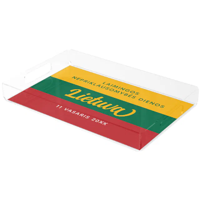 Lithuania Independence Day National Flag Acrylic Tray