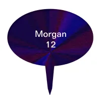 Circular Gradient Patchwork Blue to Purple Cake Topper