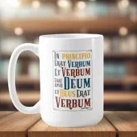 In Principio Erat Verbum Latin with English Coffee Mug