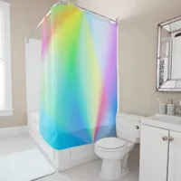 Modern faux iridescent pastel rainbow colors shower curtain