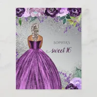 Budget Glitter Purple Dress Sweet 16 birthday 