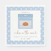 Bun In The Oven Blue Baby Boy Baby Shower Napkins