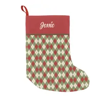 Vintage Argyle Small Christmas Stocking