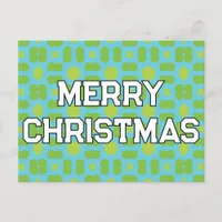 Geometric Christmas Pattern - Personalized Holiday Postcard