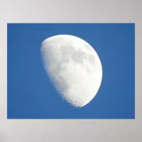 Close up of the Moon and Blue Sky Photo Poster