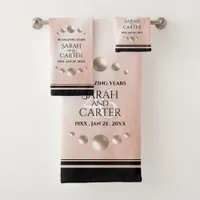 Elegant 46th Pearl Wedding Anniversary Celebration Bath Towel Set