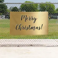 Faux Gold Fun Chic Festive Stylish Merry Christmas Banner