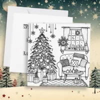 Merry Christmas Coloring Page Invitation