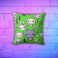 Cute Kawaii theme Purple Lavender | Throw Pillow