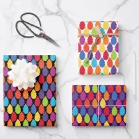 Rainbow Geometric Leaf Pattern Wrapping Paper Sheets