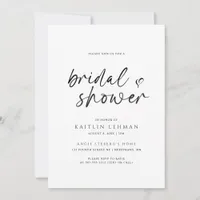 Simple Modern Bridal Shower Handwriting Minimalist Invitation