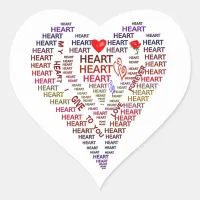 Words of Heart on Heart Stickers