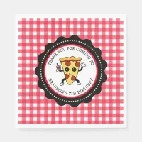 Personalized Pizza Party Birthday Paper  Napkins