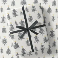 Minimalist Modern Brush Stroke Christmas Tree Gift Wrapping Paper