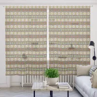 Southwest Geometric Butterfly Pattern 50x84 Inch Sheer Curtains